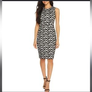 Calvin Klein Modern Clay Multi Crepe Sheath @ Work Dress Size 14 Stretchy